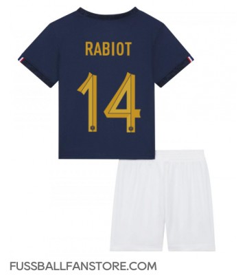 Frankreich Adrien Rabiot #14 Replik Heimtrikot Kinder WM 2022 Kurzarm (+ Kurze Hosen)